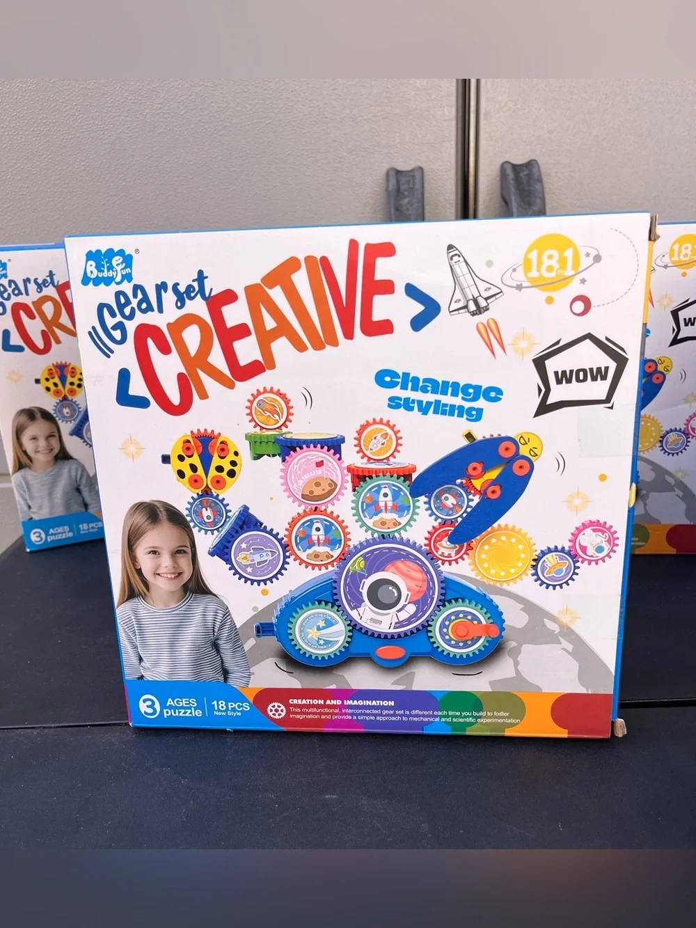 STEM Gears Toys for Kids Ages 3+, Creative Learning Building Blocks, 18Pcs Educa